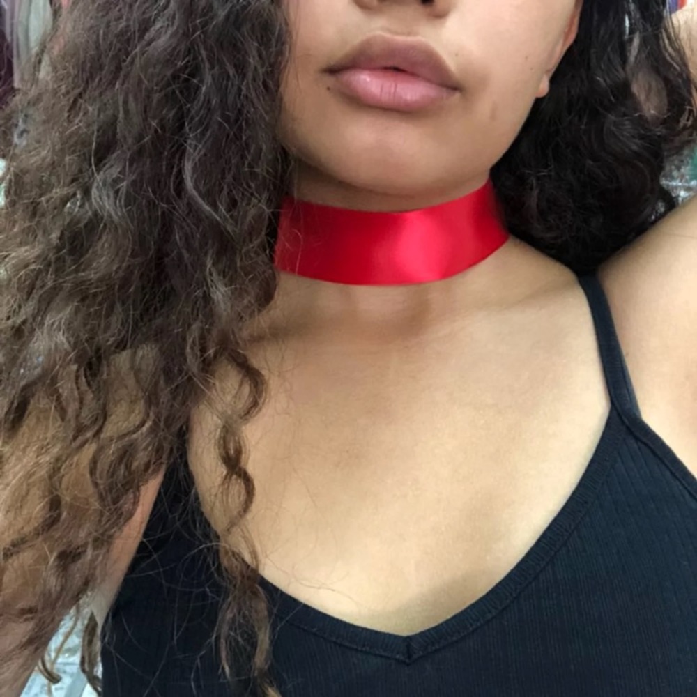 Red Satin Ribbon Choker